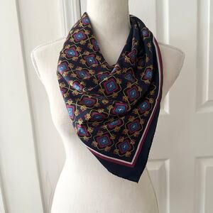 Wistel T Italy Blue Red Gold Gradient Floral Burst Square Scarf Regency Estate